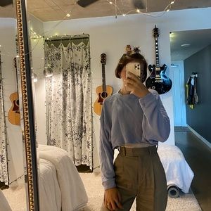 Cropped Crew Neck Sweater